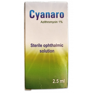 CYANARO 1% EYE DROPS ( AZITHROMYCIN ) STERILE OPHTHALMIC SOLUTION 2.5 ML